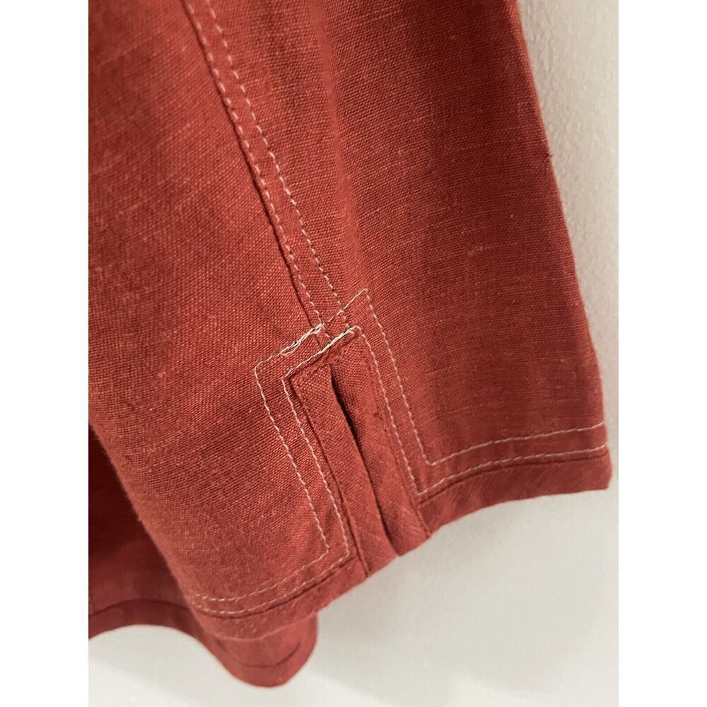 Coldwater Creek Linen Womens Cropped Ribbon Jacket Orange Career Travel Office - Picture 7 of 13